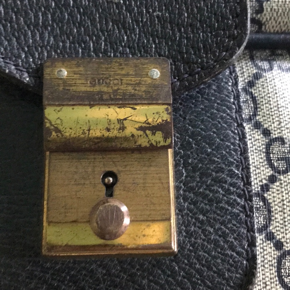 Vintage original Gucci Blue Monogram Garment Bag. - Picture 6 of 8